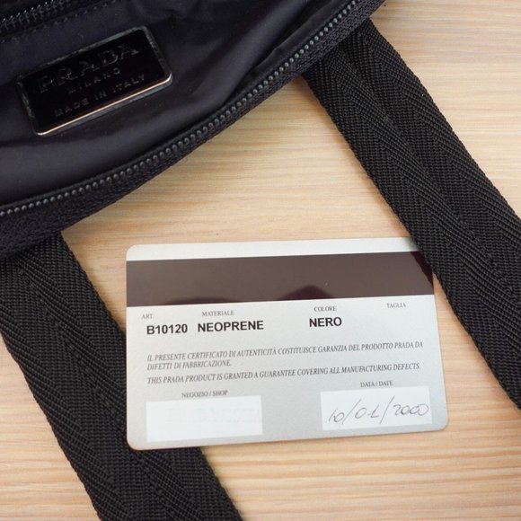 PRADA Bag Women Black Purse Italian Duffel Neoprene Medium Handbag ITALY DEFECTS - Picture 7 of 16